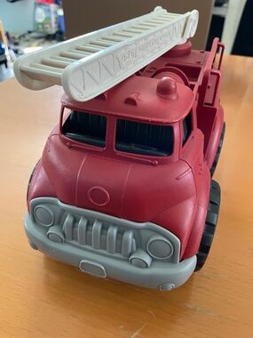 Classic Red Kids Fire Truck Toy with White Ladder